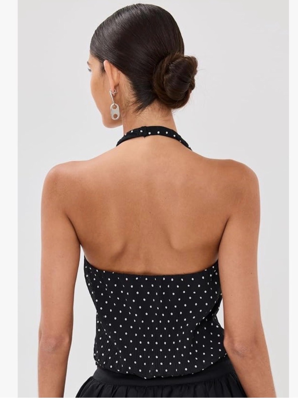 Lioness Black Polka Dot Halter Tank Top - Picture 2 of 4